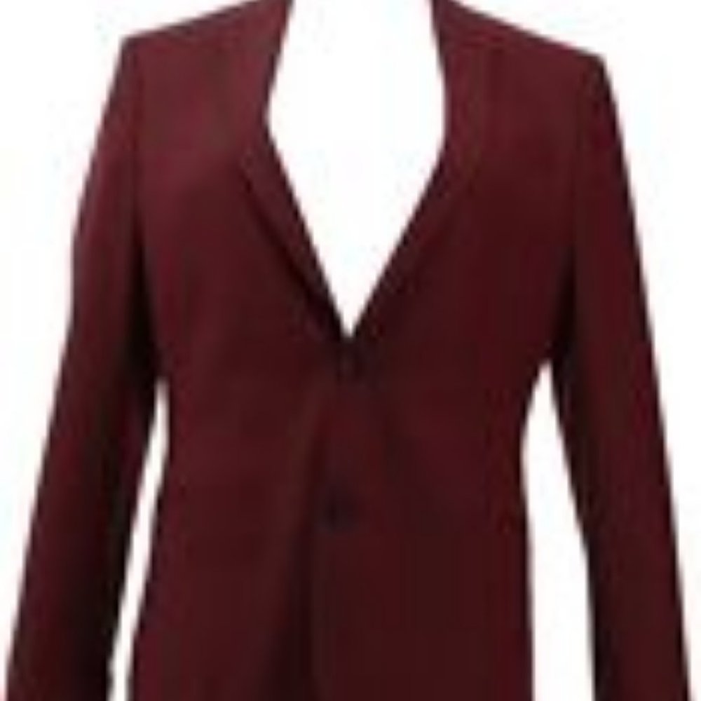 NEW JF‎ J. FERRAR STRETCH SLIM FIT SUIT COOLMAX JACKET MEDIUM RED BIRDSEYE SMALL